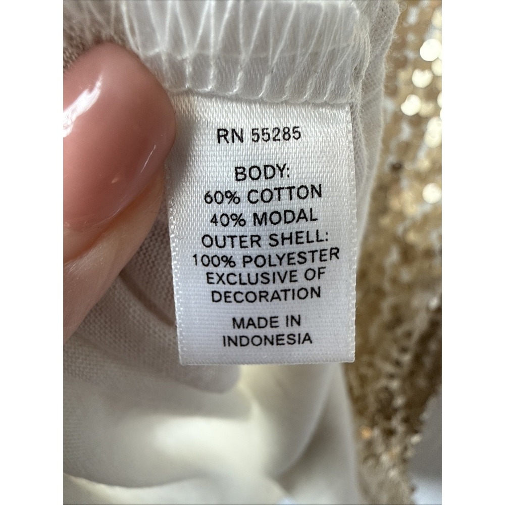Express Gold Sequin Modal Cotton Sleeveless Scoop‎ Tank S Boho Chic Glam Party - Picture 5 of 9
